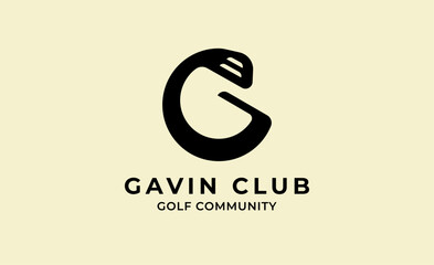 Monogram logo design initial G and Golf. Golf ball, golf stick and sport typography concept. Club and community template design. Club and community template design.