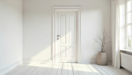 Minimalist doorway scene in bright room interior design inspiration calm atmosphere natural light
