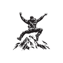 jumping in the mountain