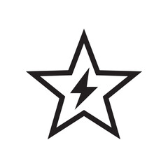 Fototapeta premium star with a lightning bolt in the center, symbolizing energy, power, and speed
