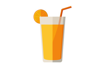 Fresh Orange Juice in Glass - Refreshing Beverage Illustration