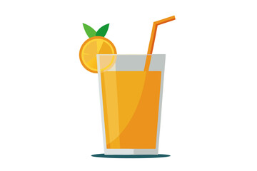 Fresh Orange Juice in Glass - Refreshing Beverage Illustration