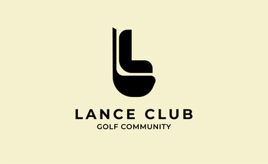 Monogram logo design initial L and Golf. Golf ball, golf stick and sport typography concept. Club and community template design. Club and community template design.