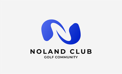 Monogram logo design initial N and Golf. Golf ball, golf stick and sport typography concept. Club and community template design. Club and community template design.