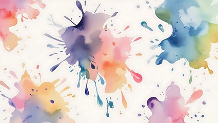 Abstract Watercolor Splashes Colorful Paint Explosions