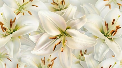 Fototapeta premium lily seamless pattern wallpaper