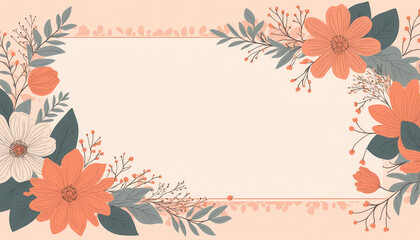 Ornate Floral Frame with Blank Center