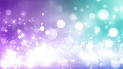 Abstract Purple and Teal Bokeh Background with Sparkling Lights