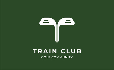 Monogram logo design initial T and Golf. Golf ball, golf stick and sport typography concept. Club and community template design. Club and community template design.