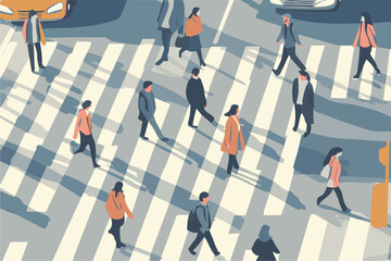 School Kids and Pedestrian Safety in Vector Art & Illustration