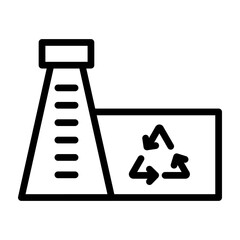 Recycling Facility Vector Line Icon Design