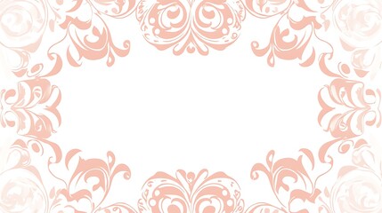 Obraz premium Peach Floral Frame Design Elegant White Background