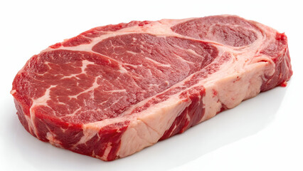 A fresh raw beef steak with rich marbling and vibrant red color, ideal for gourmet recipes, grilling, and premium dining experiences