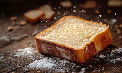 A slice of white bread isolated on a plain background