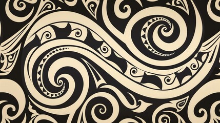maori tattoo seamless pattern wallpaper