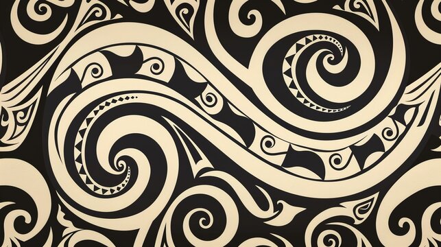 maori tattoo seamless pattern wallpaper