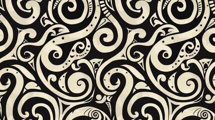 maori tattoo seamless pattern wallpaper