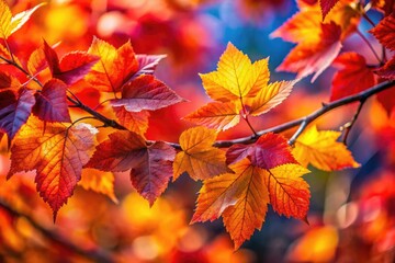 Stunning close-up of autumn leaves; vibrant fall colors in crisp HD.