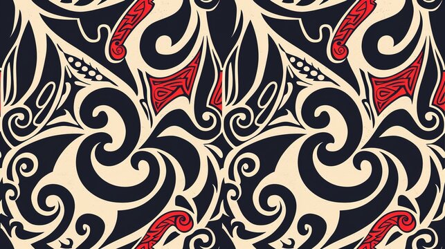 maori tattoo seamless pattern wallpaper