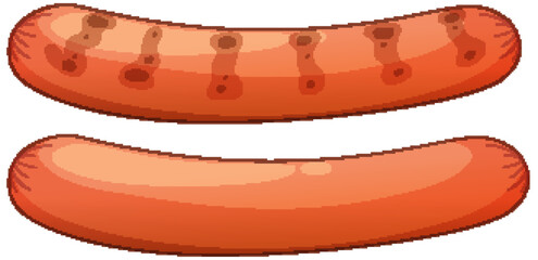 Grilled Sausages Vector Illustration