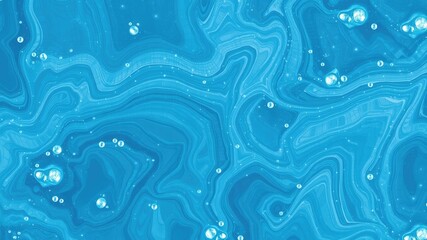 Obraz premium Abstract Swirling Blue Liquid with Floating Bubbles Texture
