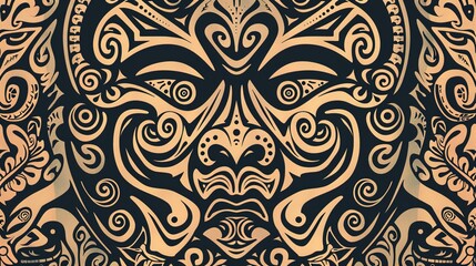 maori tattoo seamless pattern wallpaper