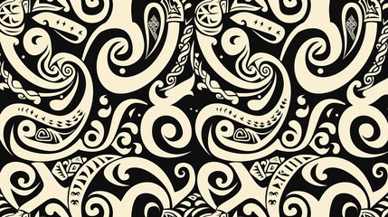 maori tattoo seamless pattern wallpaper
