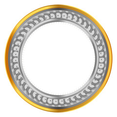 Vector golden round Turkish ornament. Ottoman circle, ring, frame.	
