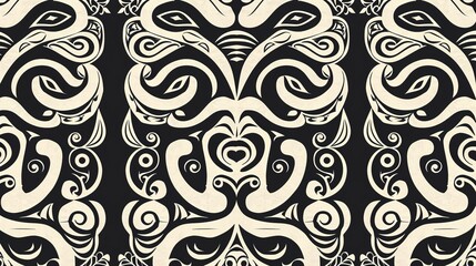 maori tattoo seamless pattern wallpaper