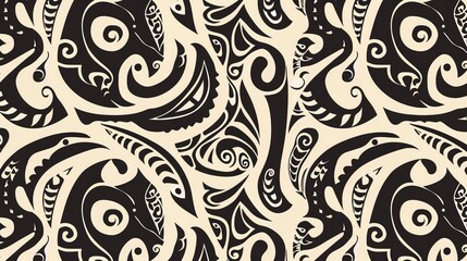 maori tattoo seamless pattern wallpaper
