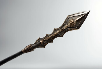 Obraz premium spear olated background white medieval battle wooden knight hunt sharp war mediaeval apon warrior steel vintage ancient gladiator symbol sport