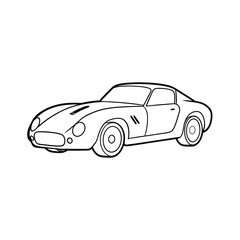 Fototapeta premium Car transport line art vector illustration
