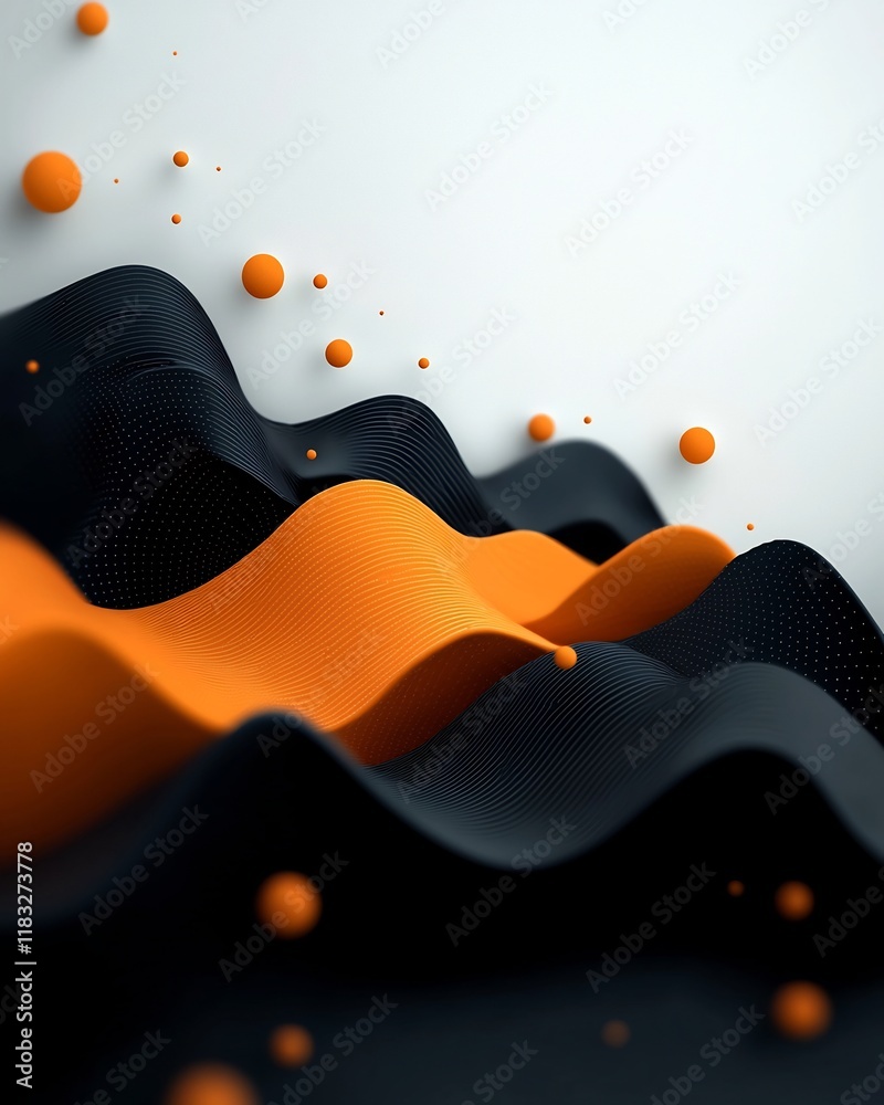 Poster mesmerizing minimalist abstract composition featuring a dark background with soft pastel dots and dy