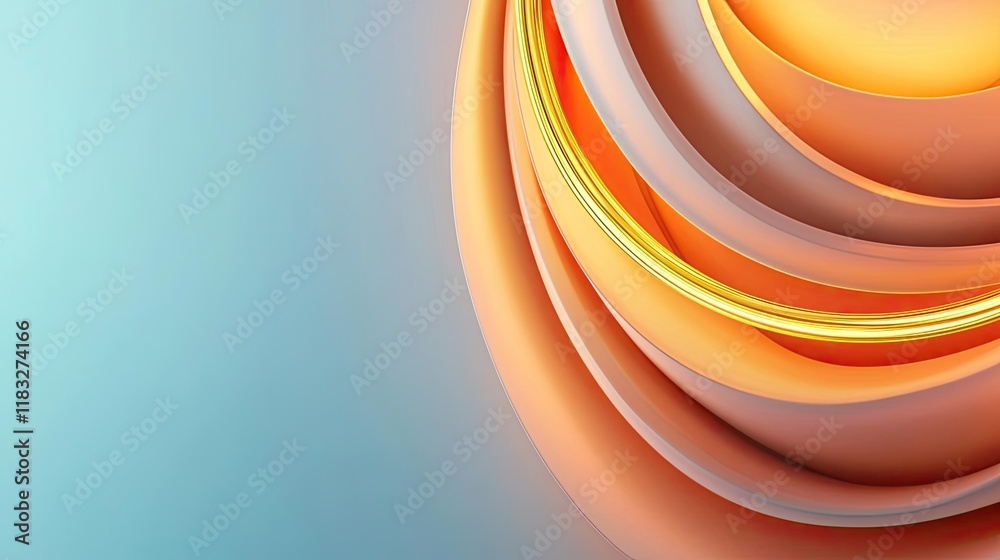 Poster gold abstract background concept. abstract design featuring vibrant orange and soft blue hues for cr