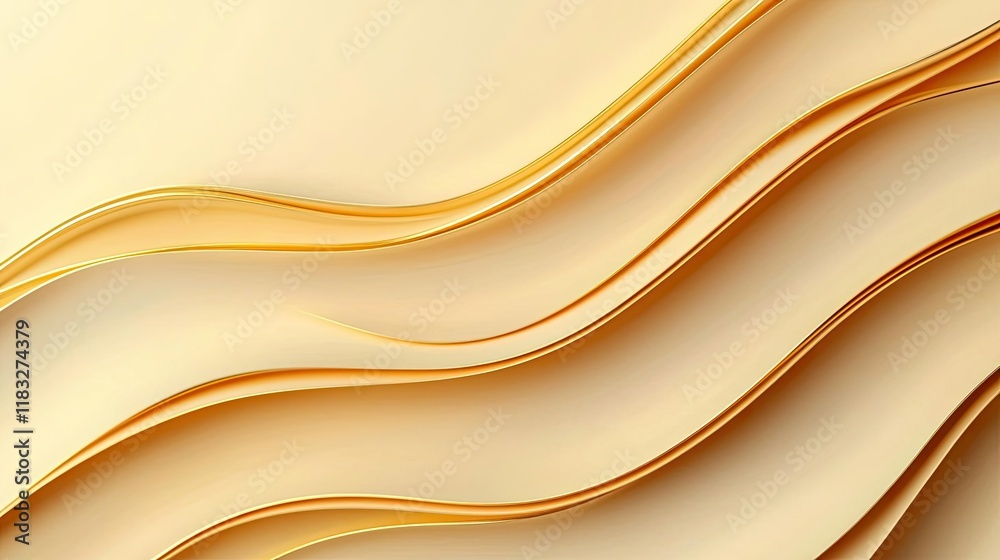 Aufkleber Gold abstract background concept. Elegant wavy texture in soft golden tones for creative design and background use.