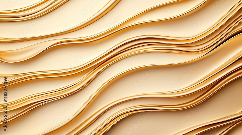 Poster gold abstract background concept. elegant, flowing golden waves create a smooth, textured backdrop f