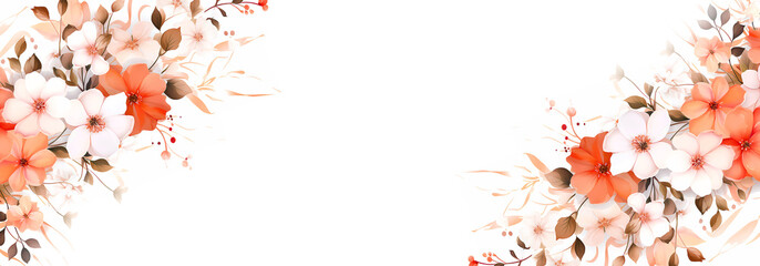 flowers. Spring. Generated AI. Banner.