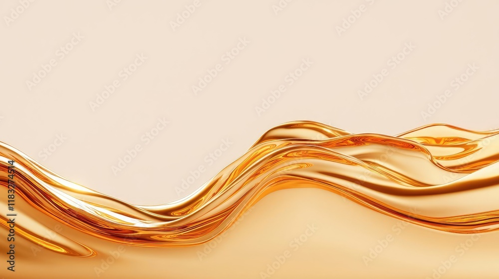 Poster gold abstract background concept. elegant waves of golden liquid forming an abstract background for 