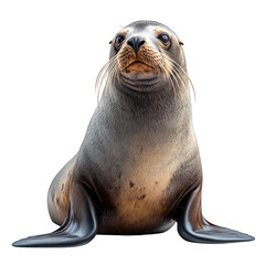 Naklejka premium A realistic depiction of a seal sitting upright.
