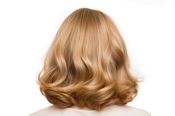Naklejka premium Woman hair style adult back white background.