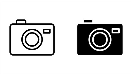 Camera icon set, Photo camera in flat style. Camera symbol on white background