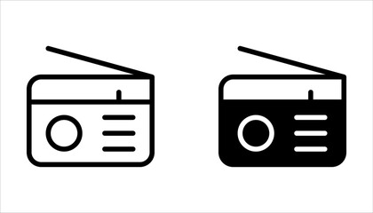 radio icon set, vector logo template on white background
