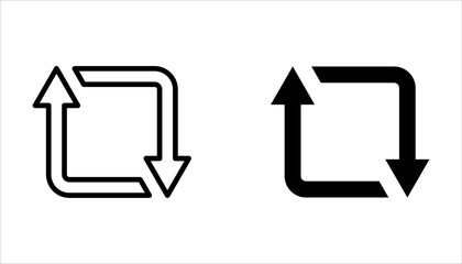 Repeat icon set. Repeating vector symbol on white background