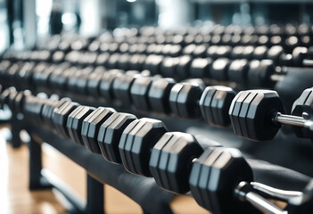 Fototapeta premium hand dumbbells rows fitness row lifting ight strong man equipment power background physical exercise body dumbbell training activity pound