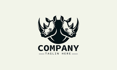 Rhino Vector Logo Design, Powerful Rhino Logo, Wildlife Logo with Rhino, Endangered Rhino Logo, Bold Rhino Logo