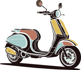 scooter design line vector illustration white background © Jagone Mas Zan