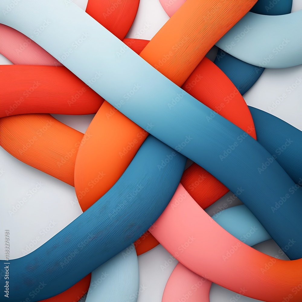 Poster captivating pastel infused abstract composition with interlocking shapes and dynamic patterns a mini