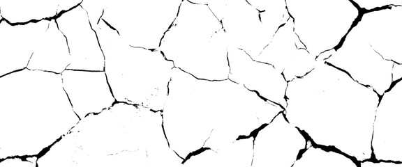 Vector surface cracks and fissures in ground. and surface and scratches Transparent background.