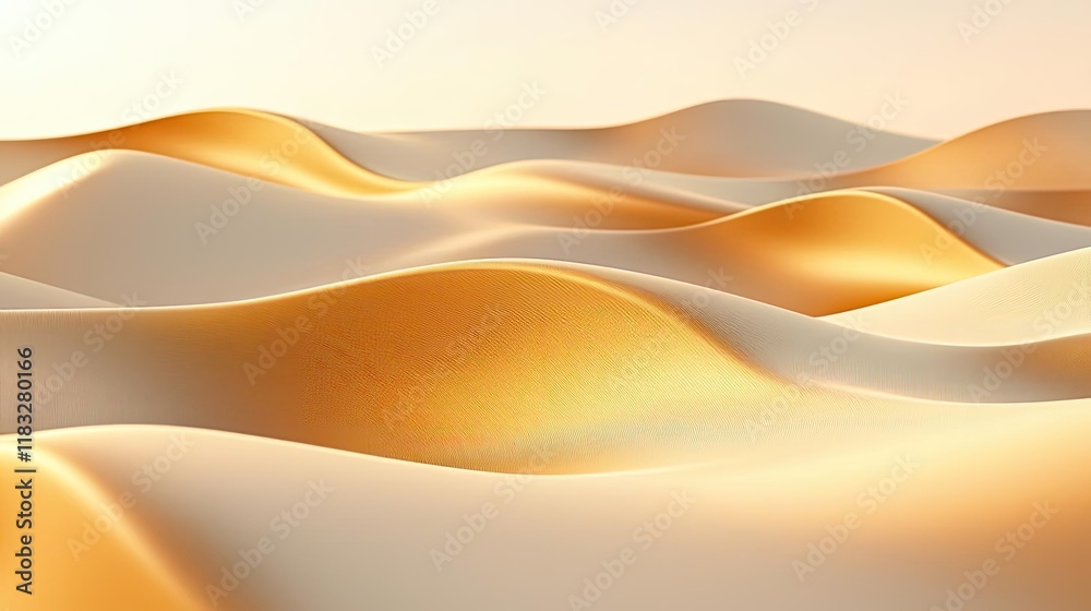 Aufkleber Gold abstract background concept. Golden sand dunes undulate under soft sunlight, creating a serene and tranquil atmosphere.