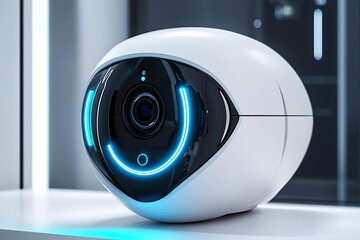 Futuristic AI Security Camera, Dual-Lens System